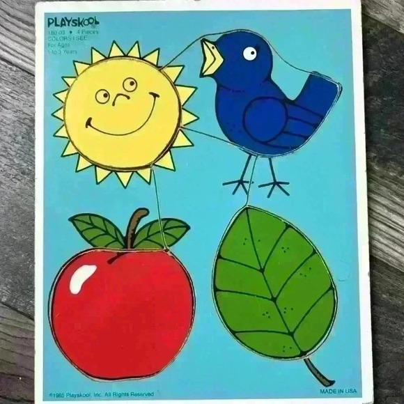 Playskool Other - Vintage 1985 Playskool “Colors I See” Wooden Puzzle